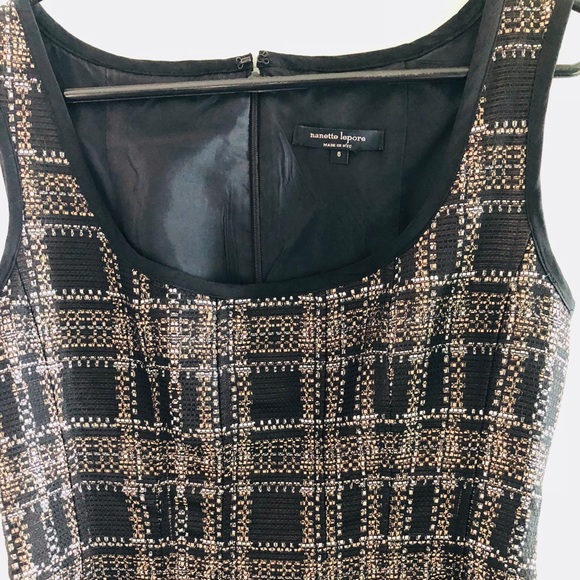 Cynthia Rowley Black Gold tweed fit flare dress. 6 - Picture 2 of 8